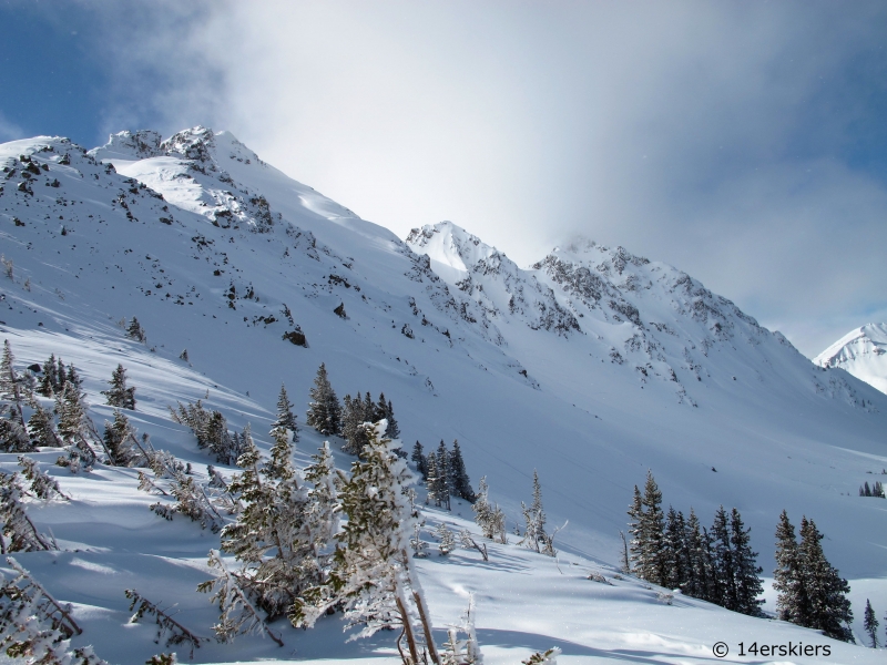 Backcountry skiing near Cooke City