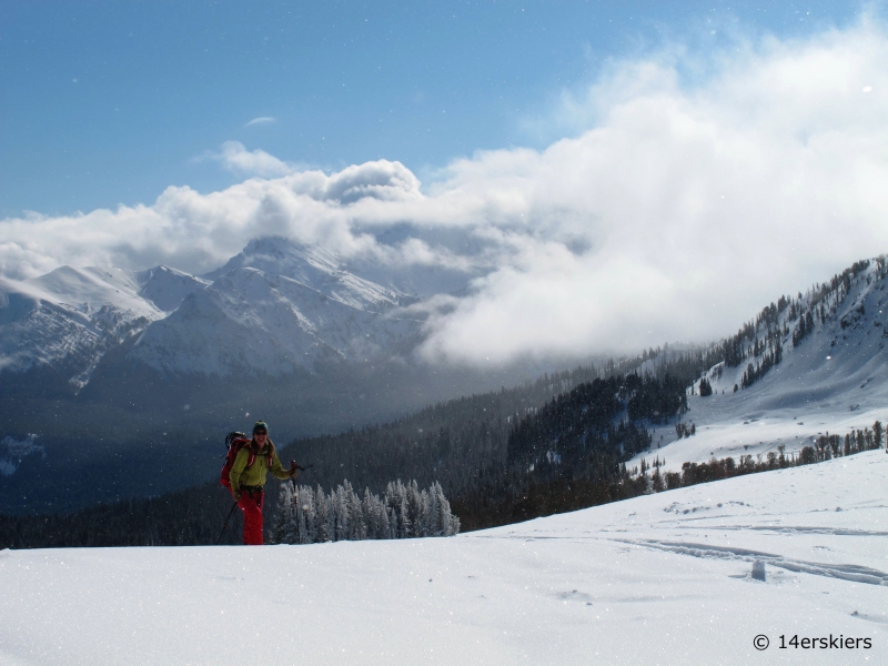 Backcountry skiing near Cooke City