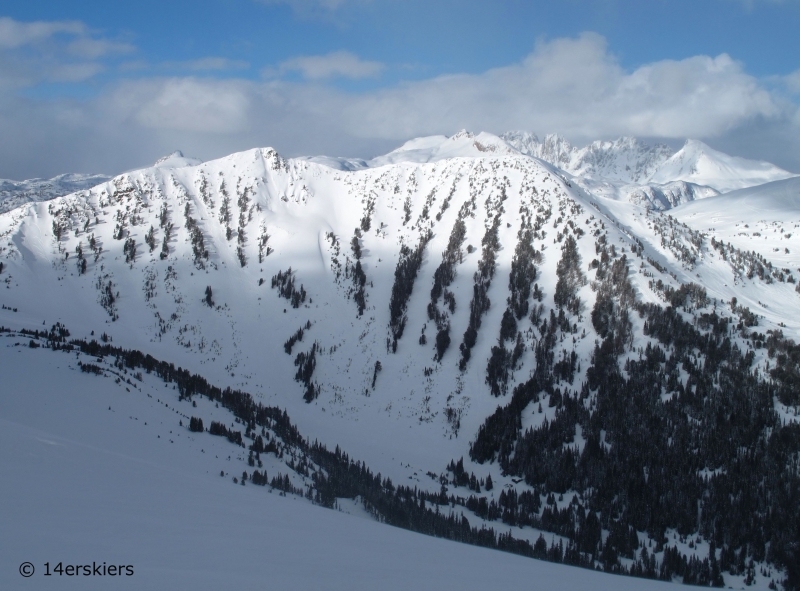 Backcountry skiing near Cooke City