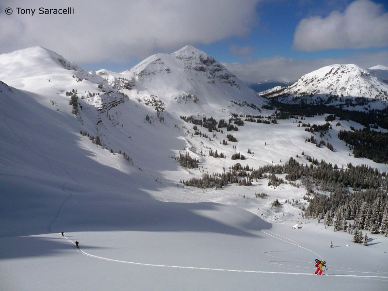 Backcountry skiing near Cooke City