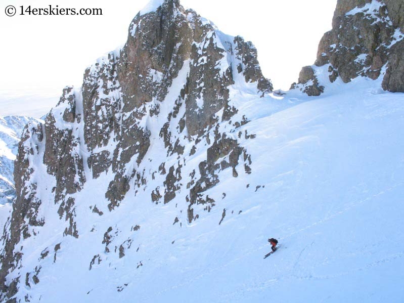 Frank Konsella skiing Crestone Peak. 