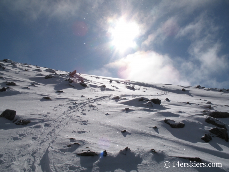 Skinning on Culebra Peak.