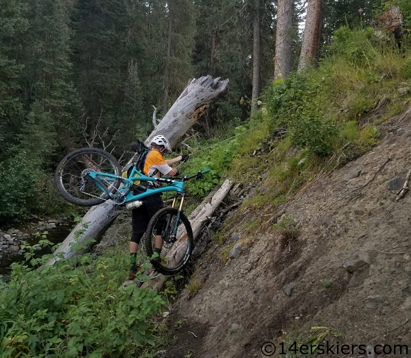 mountain biking with ropes