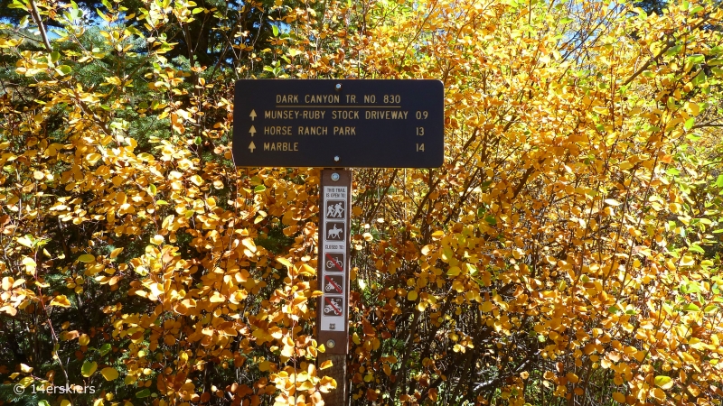 Dark Canyon hike in fall near Crested Butte, CO