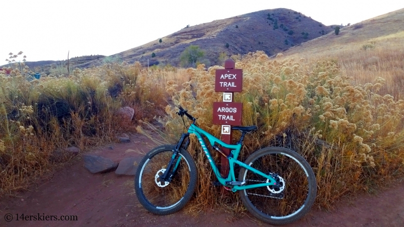 Mountain biking Apex trail near Golden, CO