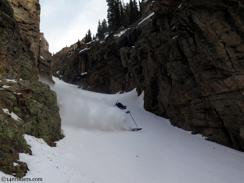 skiing in the patagonia refugitive jacket