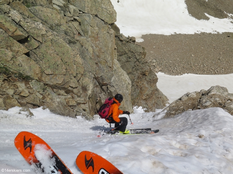 skiing tight couloir mt democrat