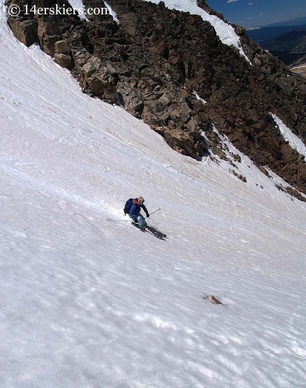 Brittany Walker Konsella backcountry skiing on Democrat.