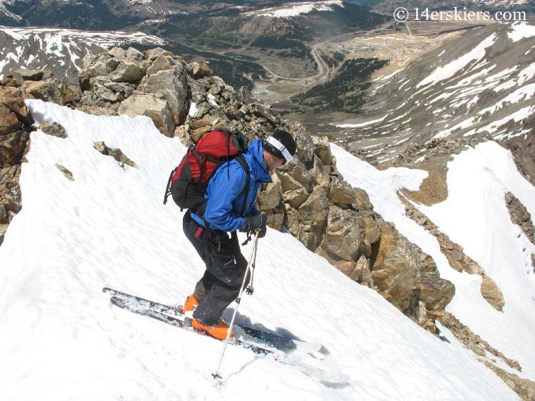 Dave Bourassa backcountry skiing on Democrat