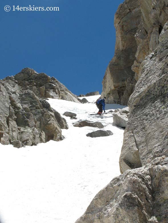 Dave Bourassa backcountry skiing on Democrat.