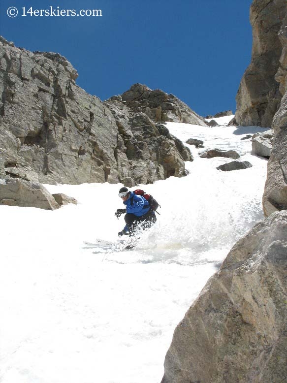 Dave Bourassa backcountry skiing on Democrat.