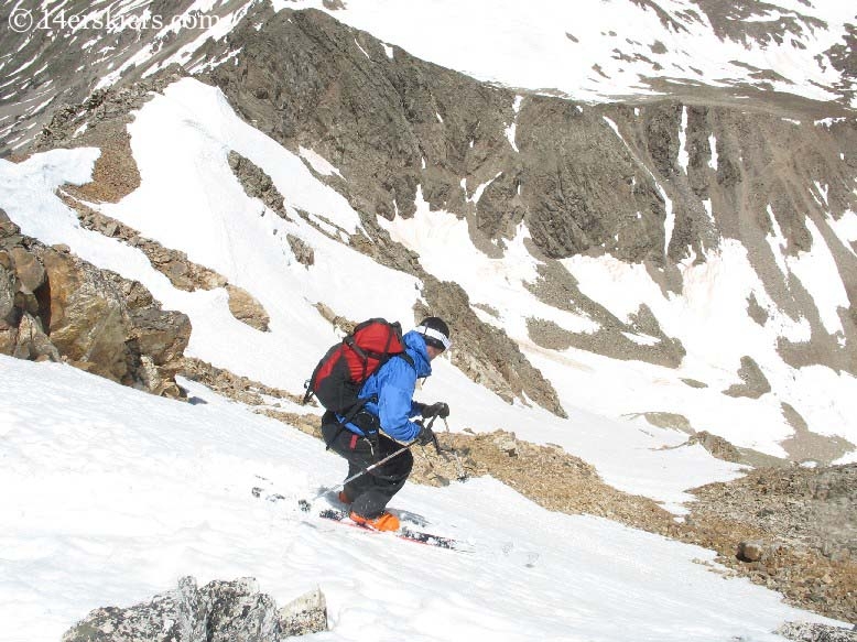 Dave Bourassa backcountry skiing on Democrat