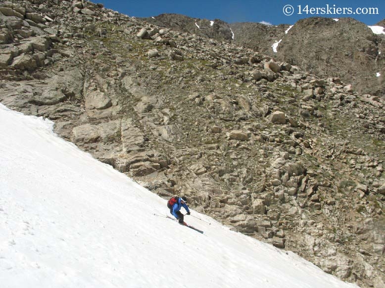 Dave Bourassa backcountry skiing on Democrat