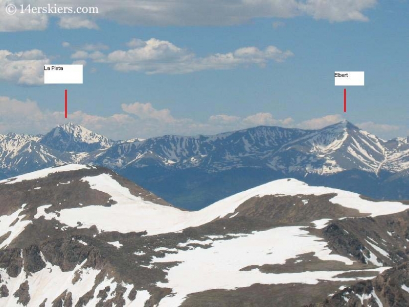 La Plata & Mount Elbert seen from Democrat.