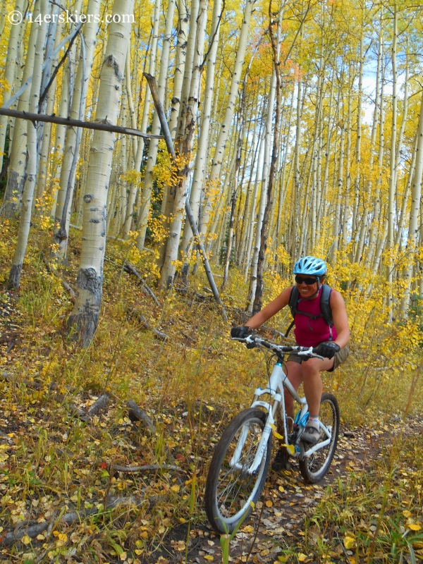 Susan Mol, fall ride on the Dyke Trail near Crested Butte