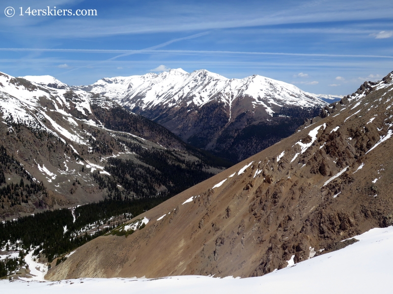 Backcountry skiing on Mount Elbert Nortwest Gullies