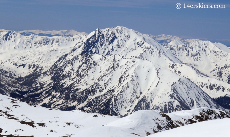 La Plata Peak seen from the summit of Mount Elbert. 