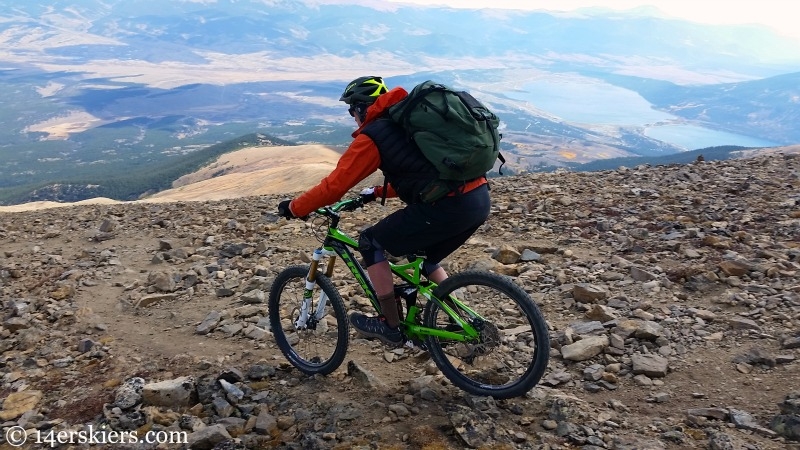 Joey Klein mountain biking on Mount Elbert.