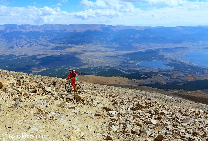Jessica Martin mountain biking on Mount Elbert