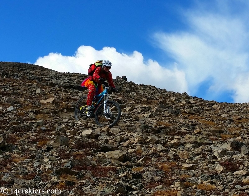 Jessica Martin mountain biking on Mount Elbert