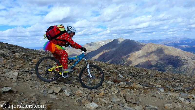 Jessica Martin mountain biking on Mount Elbert