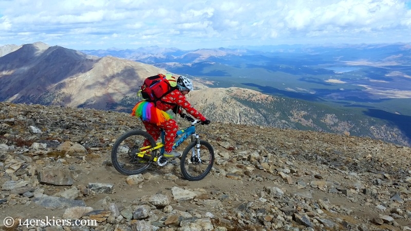 Jessica Martin mountain biking on Mount Elbert