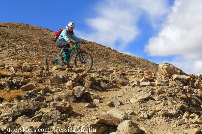 Brittany Konsella mountain biking on Mount Elbert