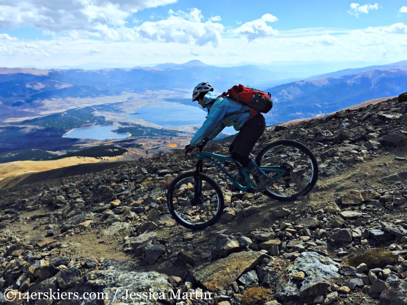 Brittany Konsella mountain biking on Mount Elbert