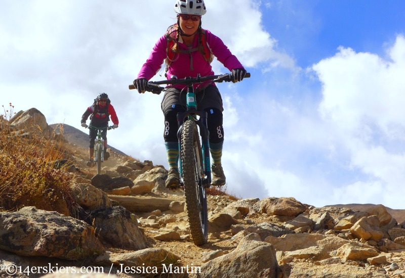 Brittany Konsella mountain biking on Mount Elbert