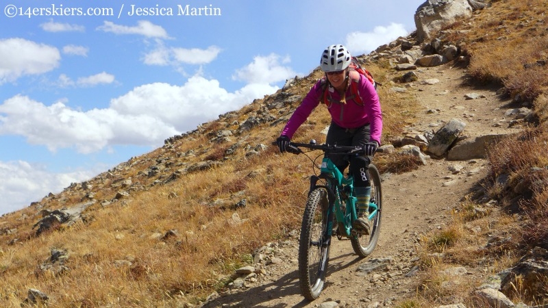 Brittany Konsella mountain biking on Mount Elbert
