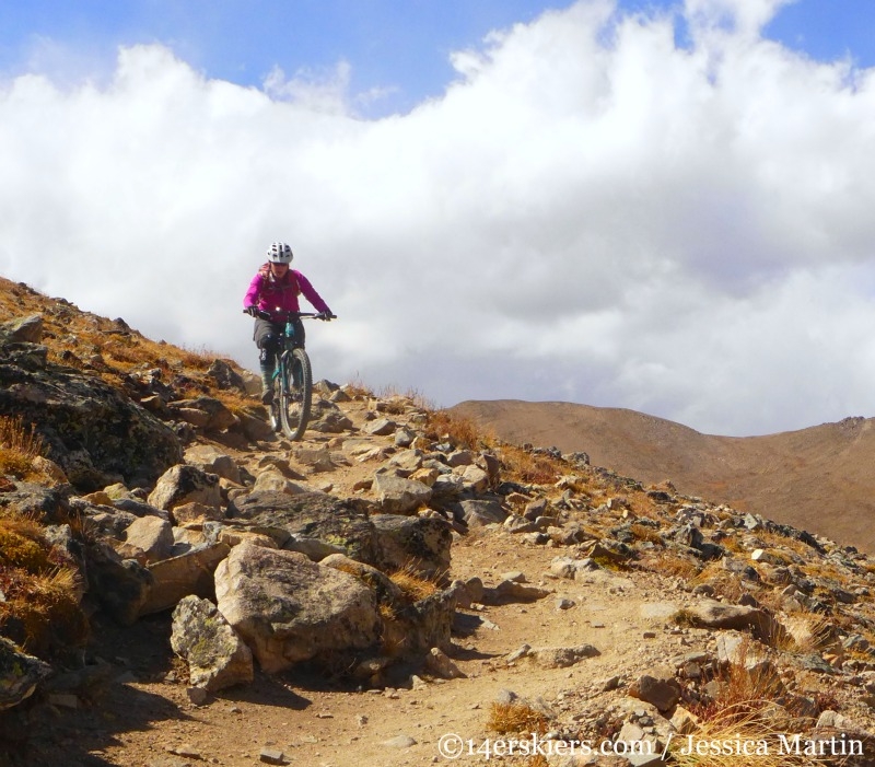 Brittany Konsella mountain biking on Mount Elbert