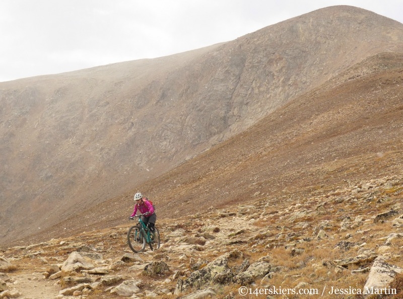 Brittany Konsella mountain biking on Mount Elbert