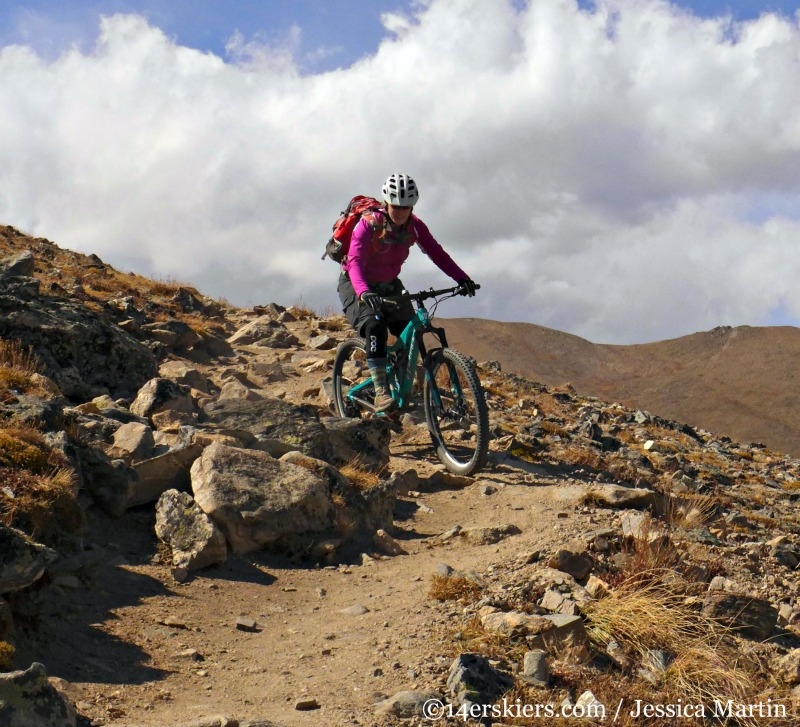 Brittany Konsella mountain biking on Mount Elbert