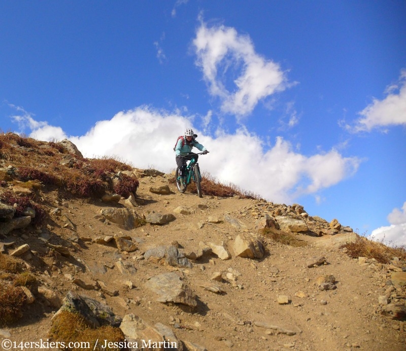 Brittany Konsella mountain biking on Mount Elbert