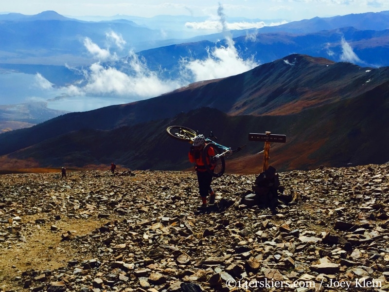 Mountain biking on Mount Elbert