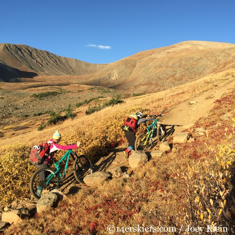 Mountain biking on Mount Elbert. 