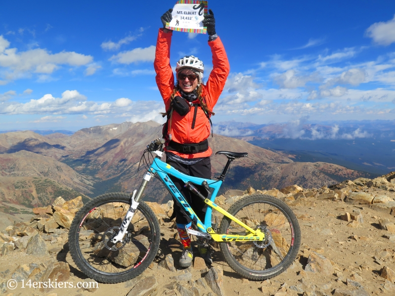 Jessica Martin mountain biking on Mount Elbert.