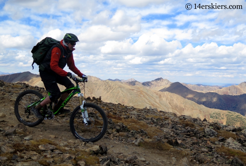 Joey Klein mountain biking on Mount Elbert.