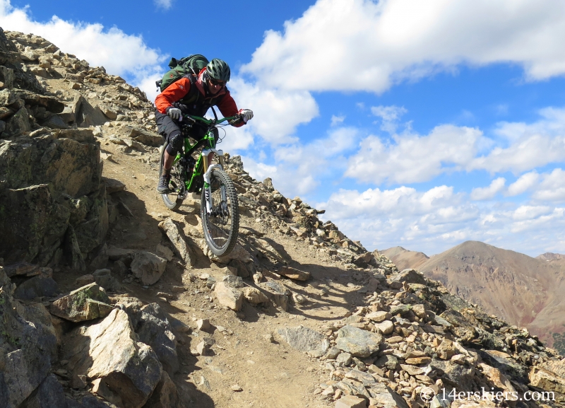 Joey Klein mountain biking on Mount Elbert.