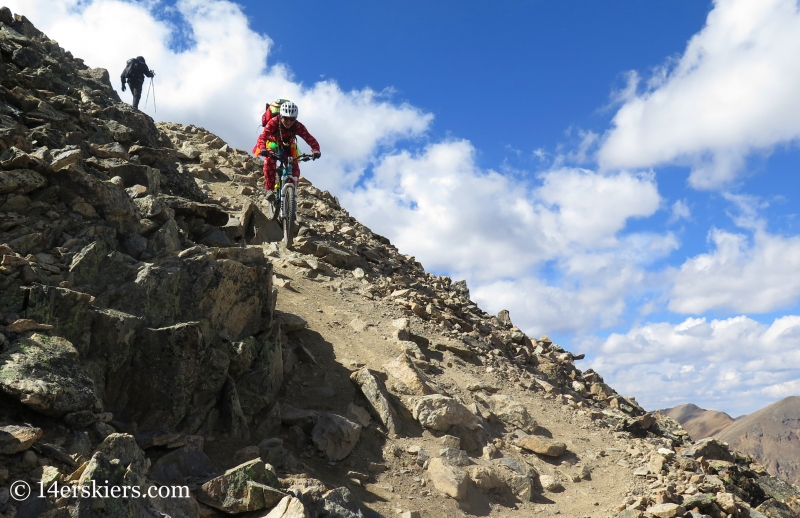 Jessica Martin mountain biking on Mount Elbert