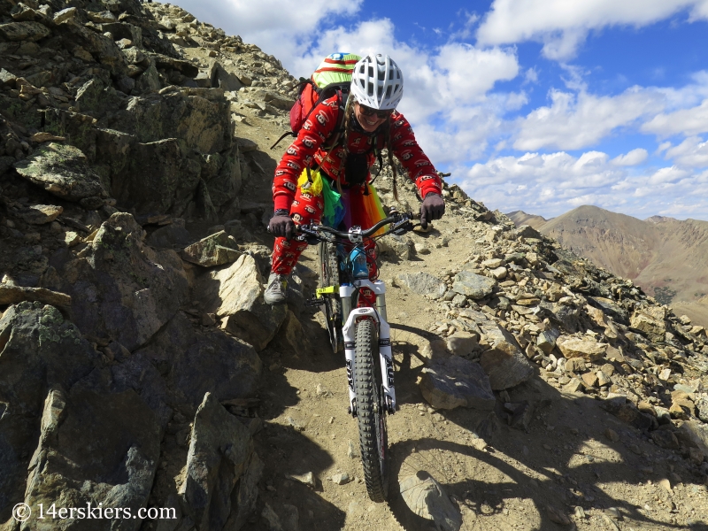 Jessica Martin mountain biking on Mount Elbert