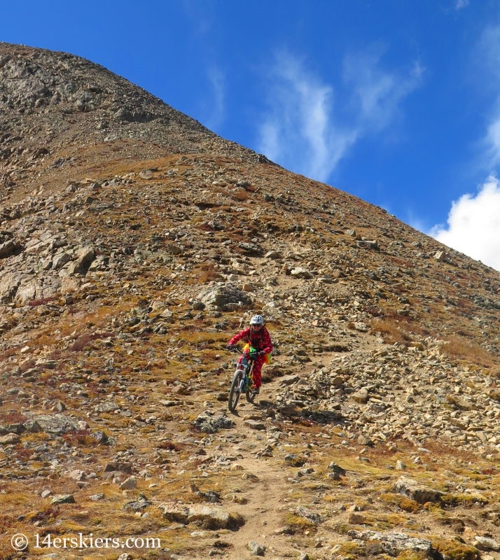 Jessica Martin mountain biking on Mount Elbert