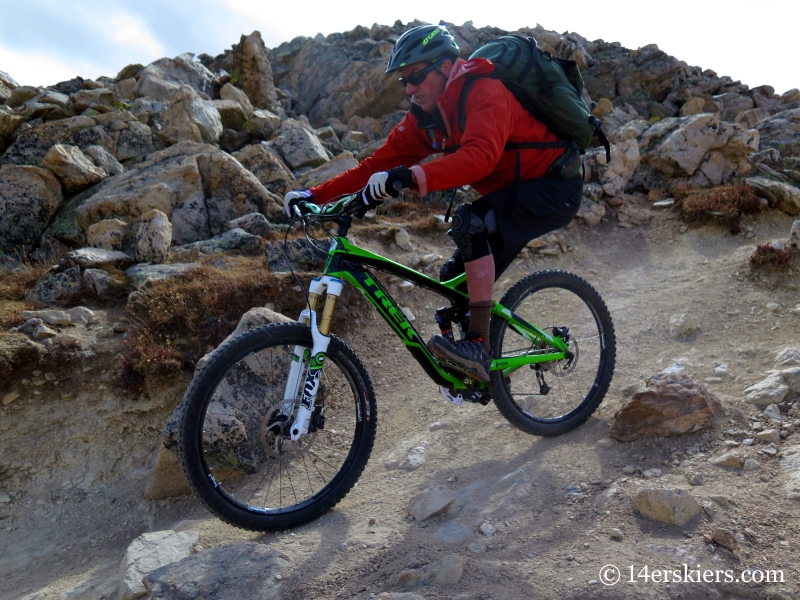 Joey Klein mountain biking on Mount Elbert.