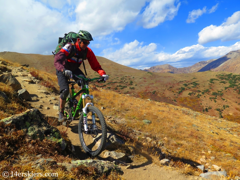 Joey Klein mountain biking on Mount Elbert.