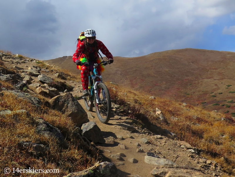 Jessica Martin mountain biking on Mount Elbert