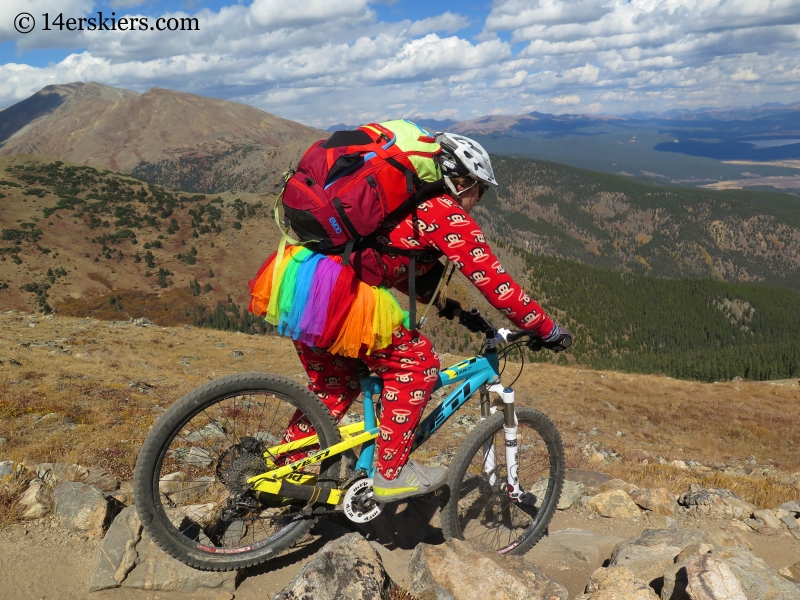 Jessica Martin mountain biking on Mount Elbert