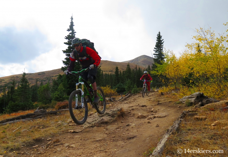 Mountain biking on Mount Elbert. 