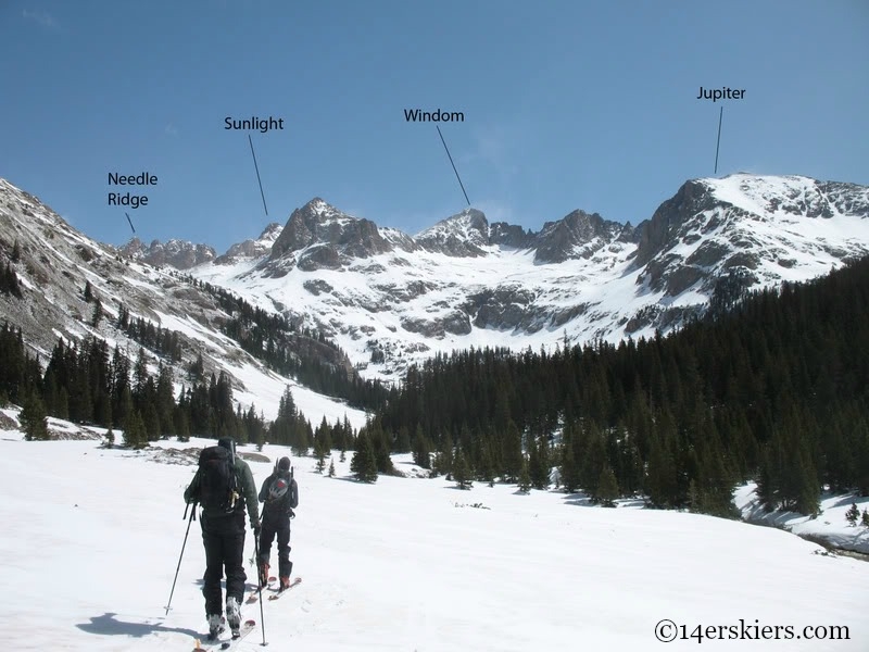 Backcountry skiing in Chicago Basin.