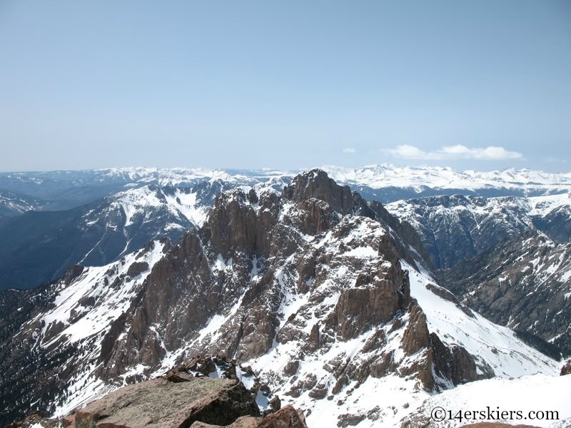 Pigeon seen from the summit of Mount Eolus.