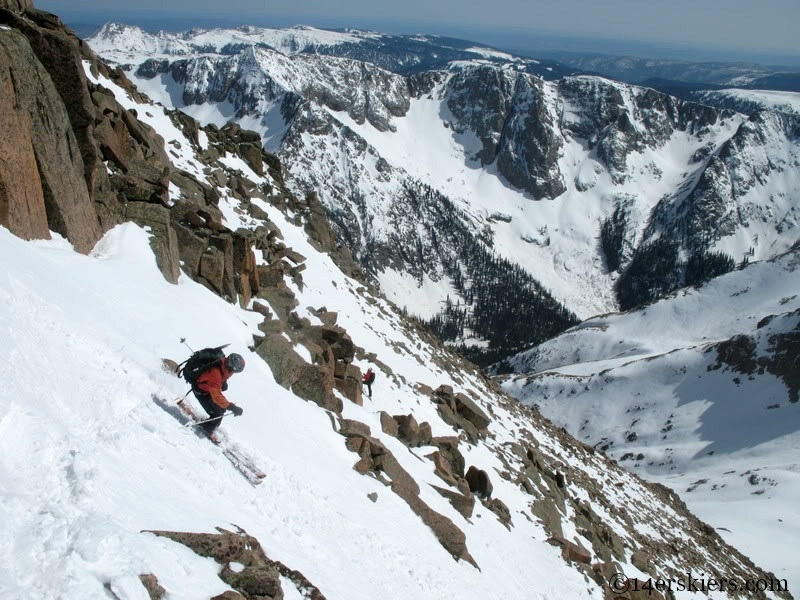 Frank Konsella backcountry skiing on Mount Eolus.